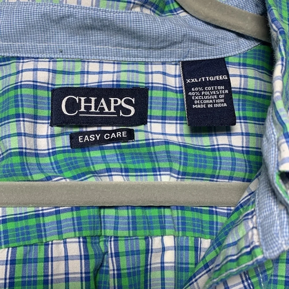 {Chaps} Teal and Purple Plaid Men's Shirt